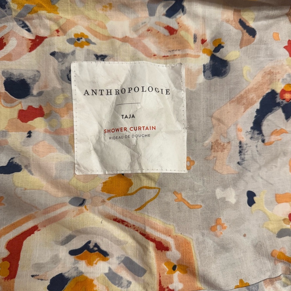 Anthropologie Taja Abstract Shower Curtain - Multicolor